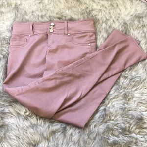 Salmon-colored jeans